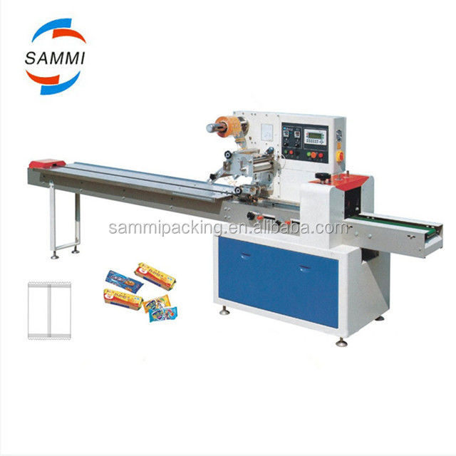 Máquina de Embalagem Horizontal Multifuncional para Travesseiros Biscoitos Barra de Chocolate Bebidas Função Principal Formar Encher Selar Cortar Motor