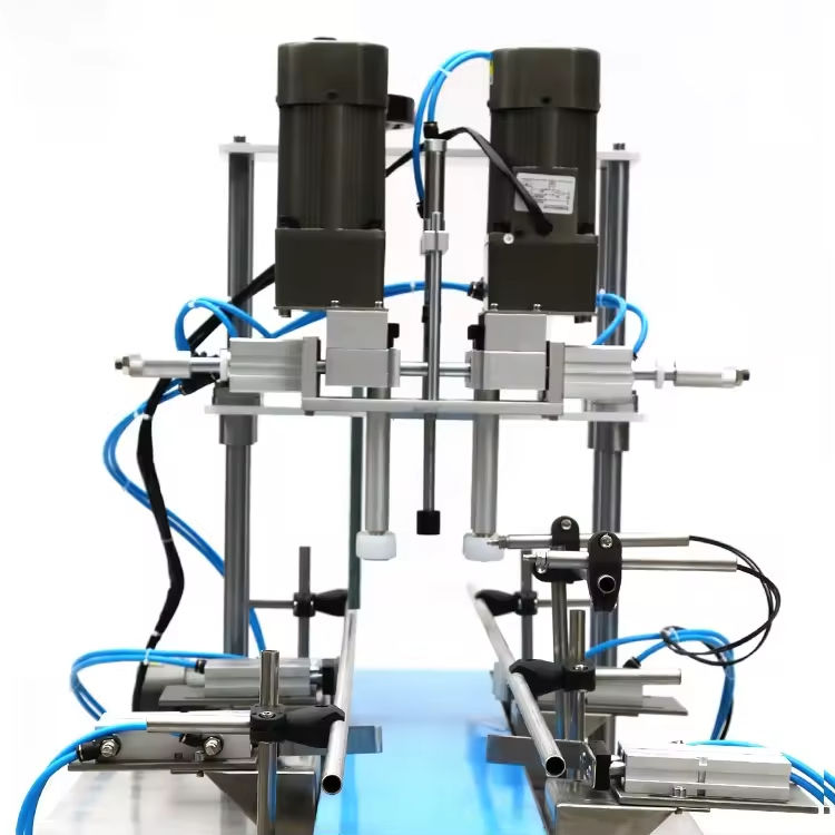 Máquina de fecho de garrafas de bebidas semiautomática para garrafas de vidro de plástico