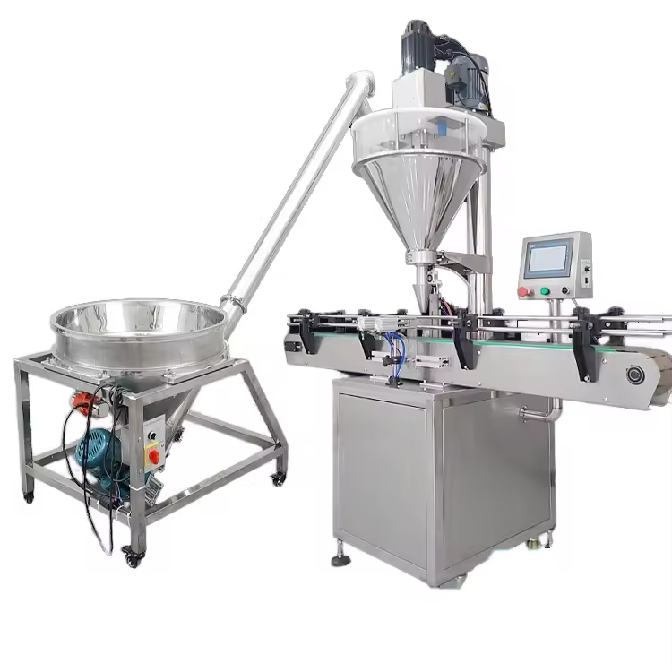 Máquina de Enchimento Automática de Rosca de Cabeça Única para Cosméticos, Especiarias, Farinha de Soja, Diatomito Âmbar, Leite em Pó e Matcha