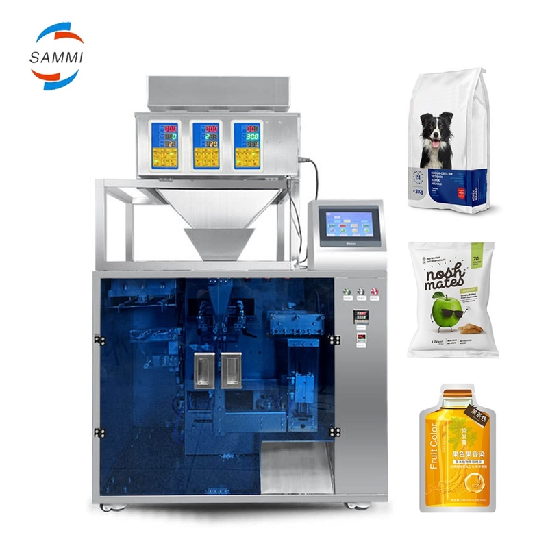 Máquina de Embalagem Automática Universal Melhorada para Sachês Stand-up para Café/Nozes/Açúcar/Grãos, Controle por Tela Sensível ao Toque PLC, À Prova de Poeira