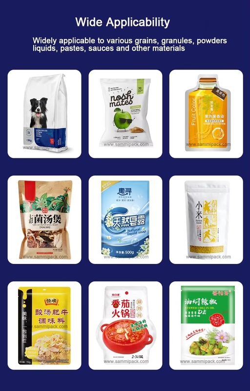 Novo design totalmente automático Stand up pouch bag Granule Filing and Sealing Packing Machine Powder Granule Vertical Bag Packaging