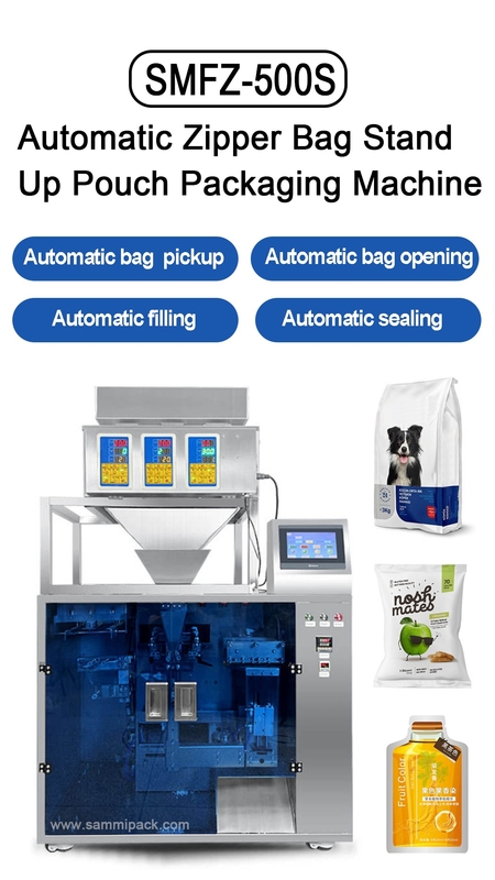 Máquina de embalagem pré-fabricada de bolsas para nozes, açúcar, grãos, frutas secas Máquina de vedação de sacos verticais fácil de operar