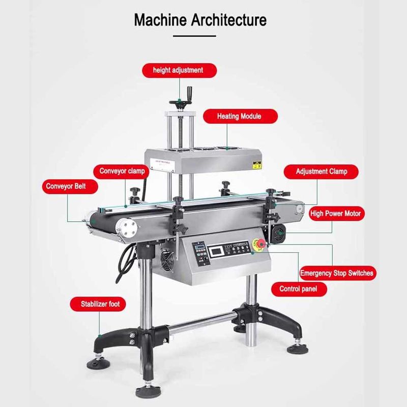 Fechador de garrafas de papel alumínio Máquina de vedação térmica por indução eletromagnética para latas de bebidas Barris Papel Equipamento de embalagem de vidro