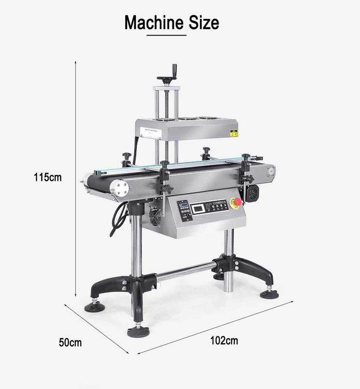 Fechador de garrafas de papel alumínio Máquina de vedação térmica por indução eletromagnética para latas de bebidas Barris Papel Equipamento de embalagem de vidro