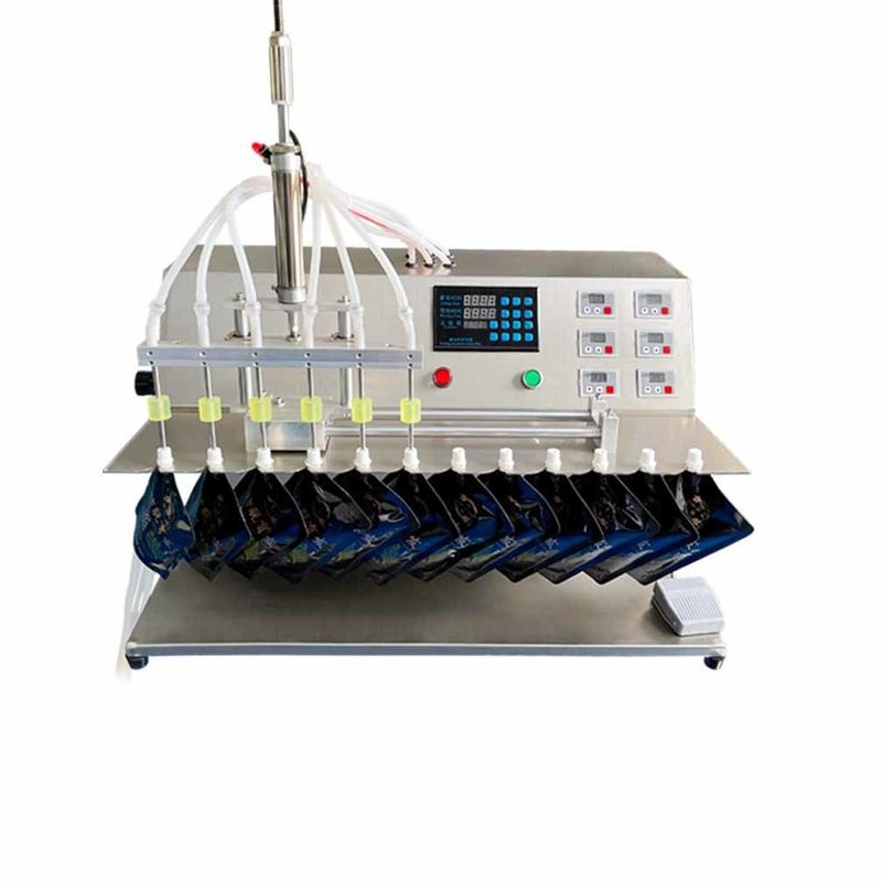 2025 Nova Máquina de Enchimento de Bolsas com Bico Duplo para Líquidos, com Suporte, para Enchimento e Selagem Semi Automáticos