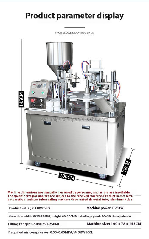Máquina de preenchimento e vedação de tubos macios de baixo preço Máquina de preenchimento e vedação de tubos de plástico semi-automática
