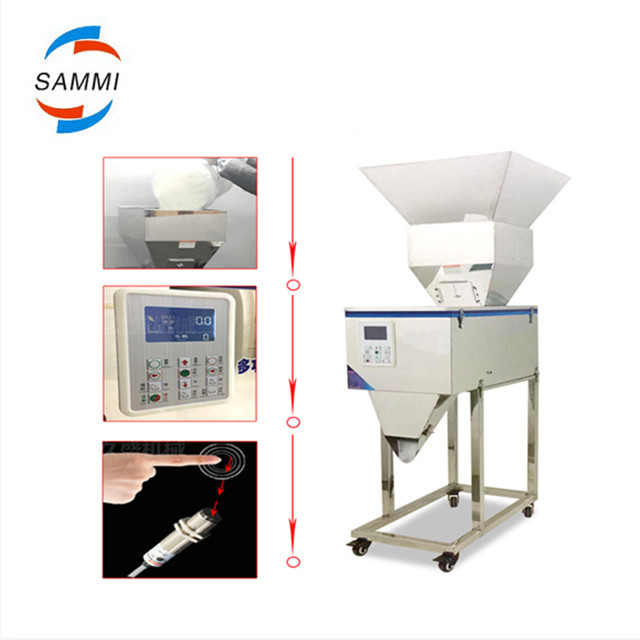 Máquina de Enchimento de Pesagem Semi Automática de Alta Qualidade 100-3000g para Grânulos/Pó/Arroz/Café/Especiarias com Funil Grande