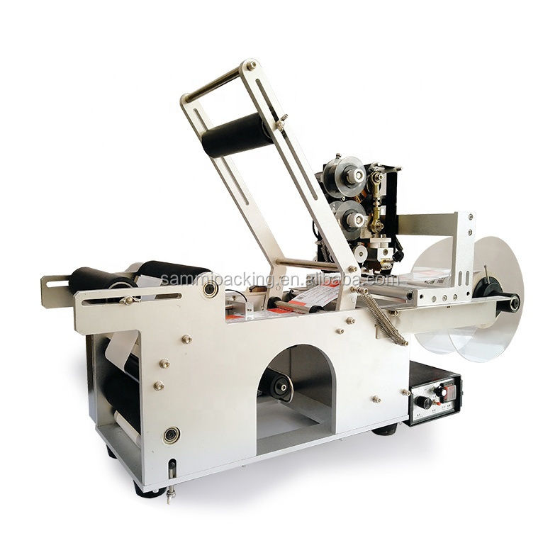 Rotuladora Semi Automática MT-50D de Alta Qualidade para Frascos/Potes Redondos com Codificador de Termoimpressão