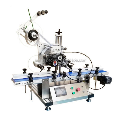Máquina de rotulagem de embalagens de garrafas de superfície plana, máquina automática de adesivos de mesa