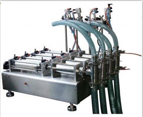 4 cabeças Máquina de enchimento de líquido pneumático para bebidas, óleo, shampoo, álcool, perfume