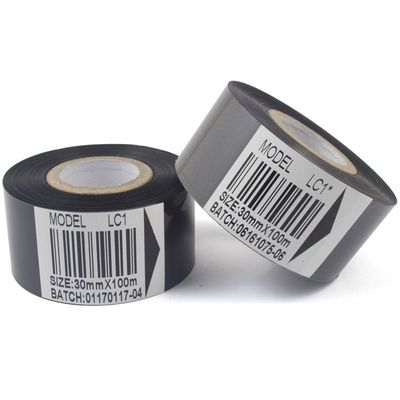 Faixa de papel de alumínio quente de plástico preto 25 mm 30 mm 35 mm para impressora de data de validade