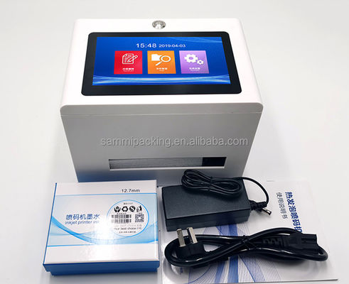 Impressora de jato de tinta de tela sensível ao toque Smart Static Desktop para garrafa para carimbo Data de validade Código QR do lote