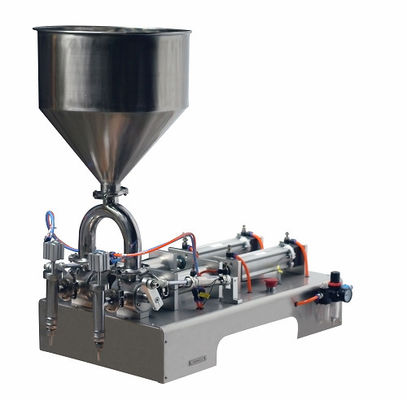220V Máquina de preenchimento de creme semi-automática de cabeças duplas para molho de ketchup de pasta cosmética
