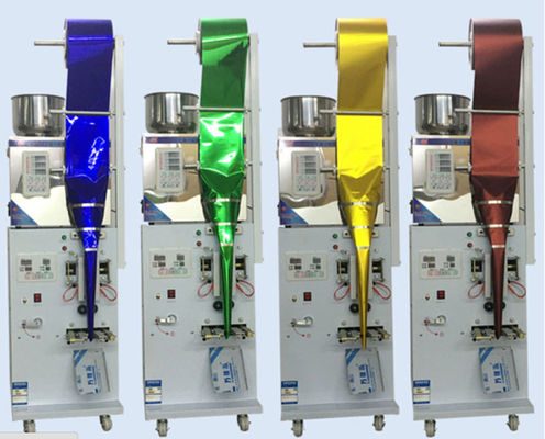 Máquina automática de preenchimento de sacos de sal, embalagem e vedação Máquina de madeira para especiarias Pó / nozes / grãos / arroz 2-200G