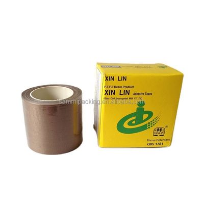 Faixa de fibra de vidro revestida com PTFE marrom para solda e vedação Largura do cinto 13/15/19/25/30/50MM
