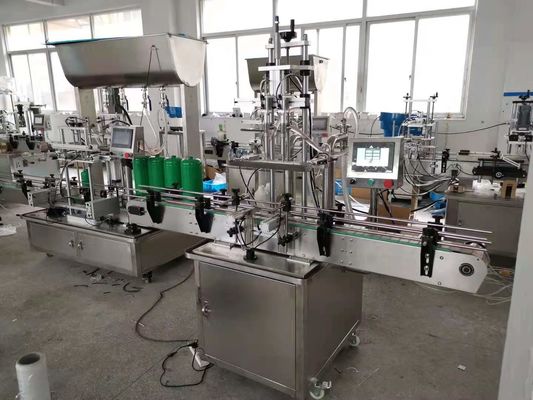 Máquina automática de enchimento de garrafas, tampa e rotulagem