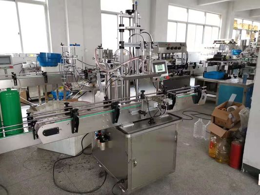 Máquina automática de enchimento de garrafas de pulverização e rotulagem