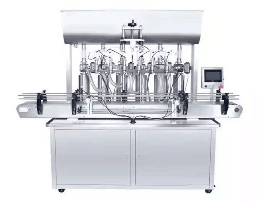 Máquina de enchimento de líquido de 4 bocalhas em linha Automático de transbordamento Filler de garrafa líquida para suco de bebida
