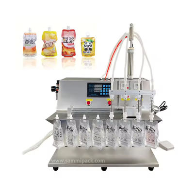 2025 Novo Bico Duplo Liquido de Água Spout Bolsa de Bolsa Máquina de Enchimento Stand Up Nozzle Bag Semi Automático de Enchimento e Sealer
