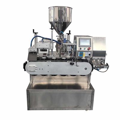 Máquina Automática Pneumática de Enchimento, Selagem e Vedação de Bisnagas Duplas de Alumínio para Pomada