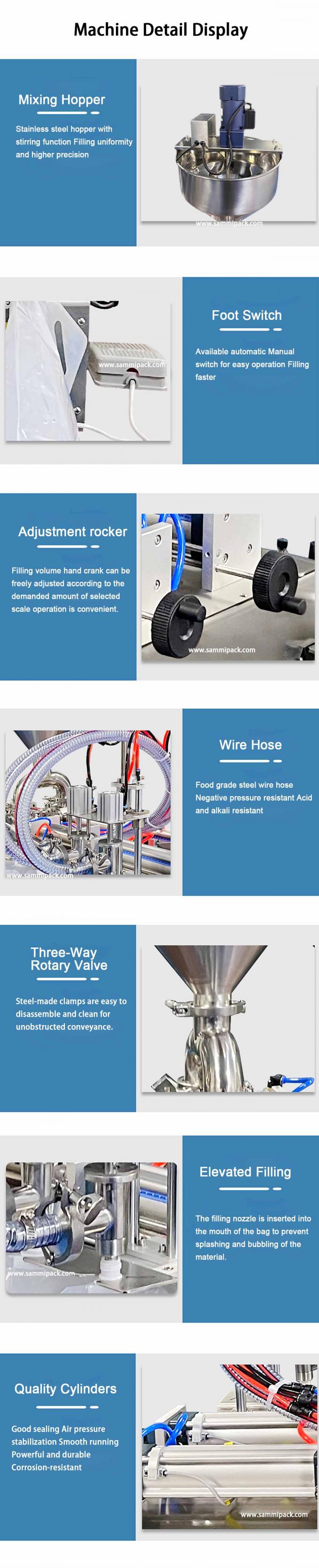 Máquina industrial semi-automática de enchimento de suco para alimentos líquidos 5