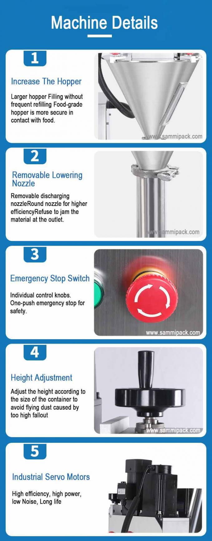 Máquina de Enchimento Semi-Automática de Pó Acionada por Eletricidade Para Frascos, Sacos, Leite, Cosméticos, Produtos Químicos, Pesagem, Dosagem, Rosca sem-fim 8