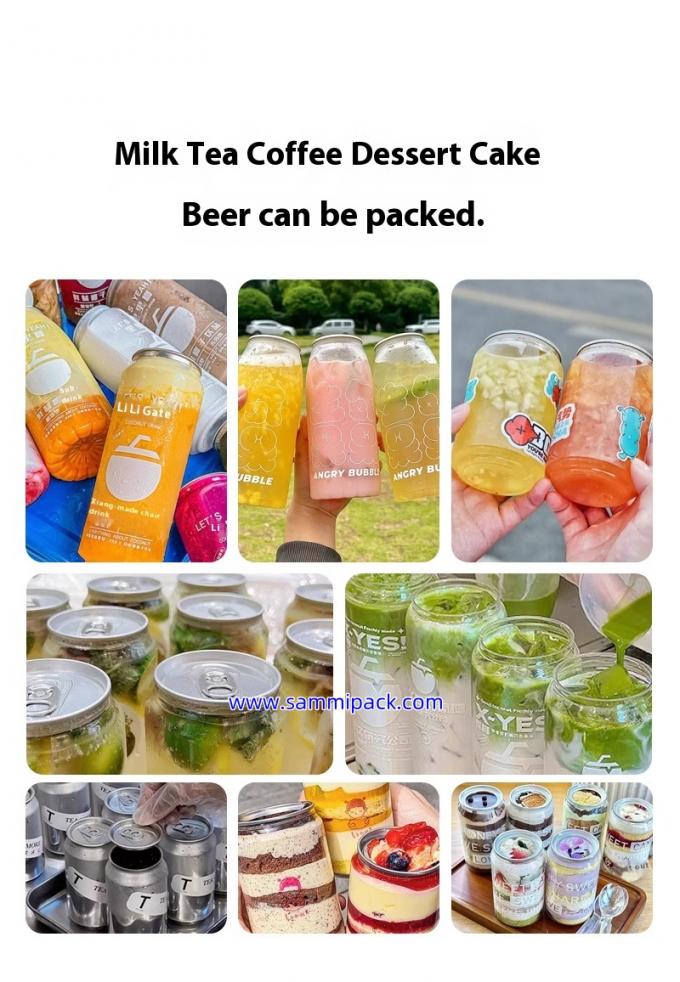 Máquina de Selagem de Latas de Bubble Tea Automática PET / Seladora de Latas de Refrigerante para Lojas de Chá com Leite, Suco e Café, Embalagem de Grau Semi-automático 6