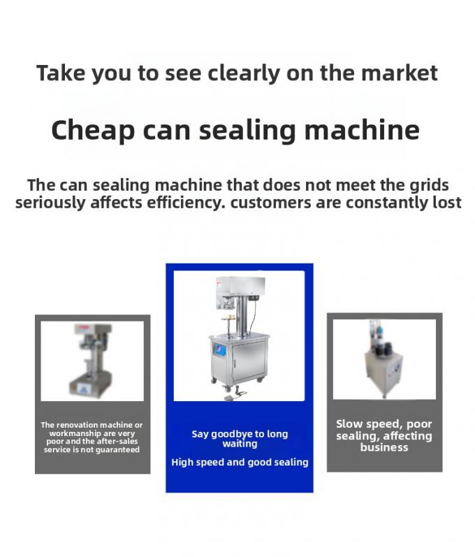 Seladora Vertical de Latas de Estanho Máquina de Selagem de Latas Semi-Automática Comercial para latas de plástico e alumínio 3