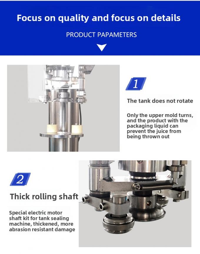 Seladora Vertical de Latas de Estanho Máquina de Selagem de Latas Semi-Automática Comercial para latas de plástico e alumínio 8