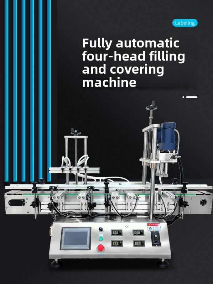 Máquina de enchimento automático de líquido de bomba magnética de 4 cabeças de escritório de alta velocidade para bebidas de água 0