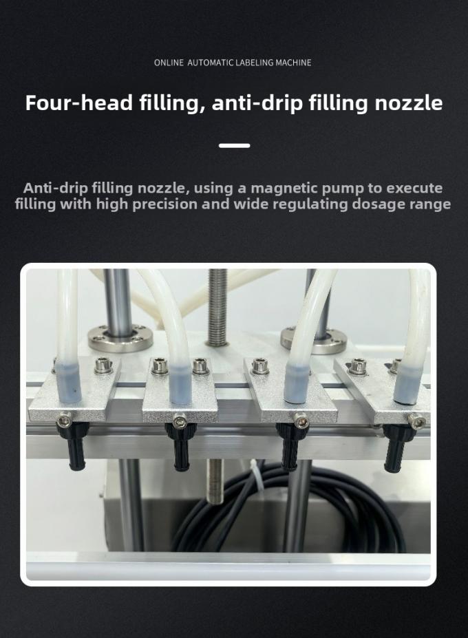 Máquina de enchimento automático de líquido de bomba magnética de 4 cabeças de escritório de alta velocidade para bebidas de água 3