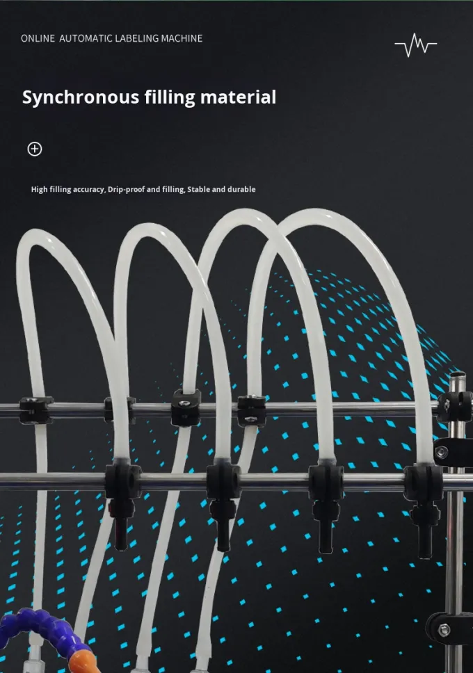 Máquina de Enchimento Automática de Quatro Cabeças de Operação Simples para Enchimento de Líquido Oral de Leite, Suco, Molho de Soja e Vinagre 3